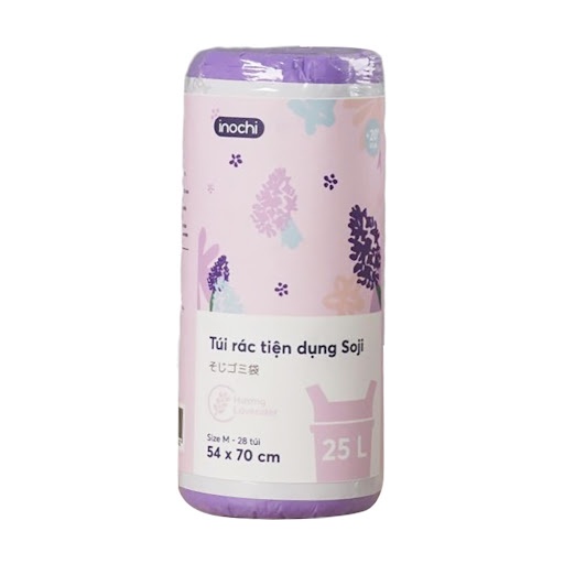 Túi đựng rác hương Lavender tự phân hủy sinh học, có quai Inochi Soji Nhật Bản, bao bịch, nilong đựng rác Vạn Phúc