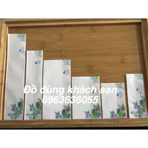 [1 gói lớn] 100 chụp tóc túi hoa xanh dùng một lần cho khách sạn, nhà nghỉ, homestay, vila, spa