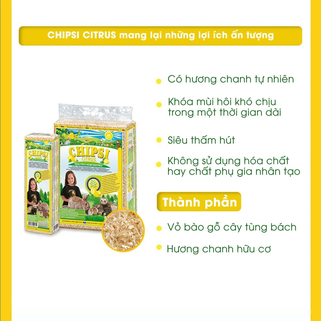 Lót chuồng cho thú nhỏ Chipsi 60L - Petemo Pet Shop