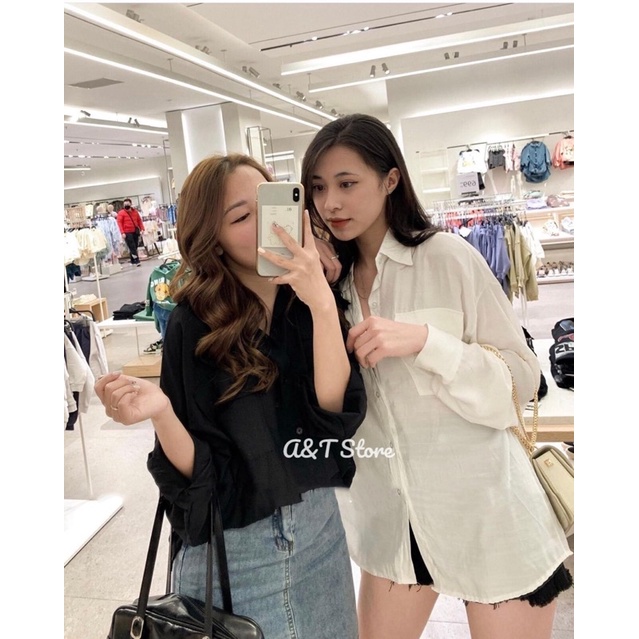 Áo sơmi đũi lụa mềm, 2 túi form rộng
