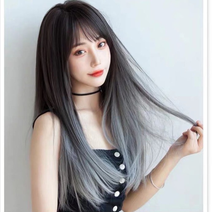 Tóc Giả Ombre Dài 70cm Xoăn Gợn Sóng Màu Đen Chất Lượng Cao