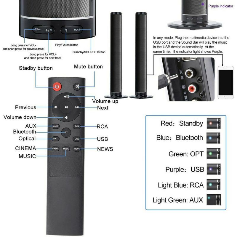 Loa thanh âm thanh nổi 3D LP-1807P Hàng Nhập