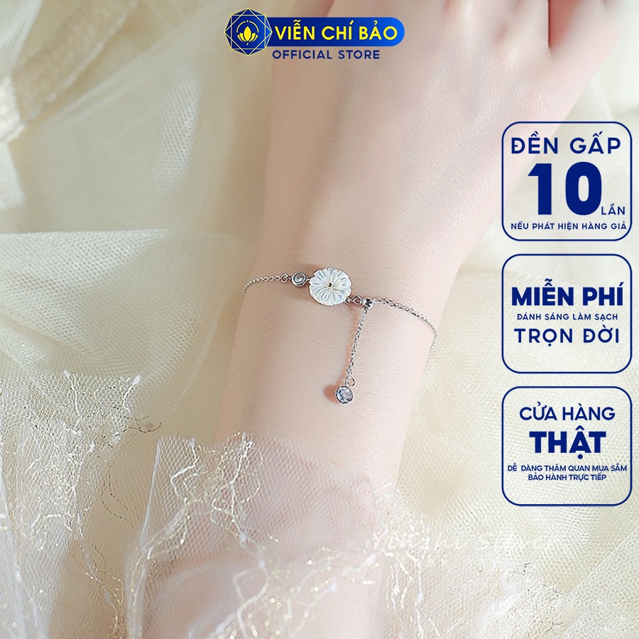 Lắc Tay bạc nữ cúc họa mi chất liệu bạc ý 925 thời trang phụ kiện trang sức Viễn Chí Bảo L400660