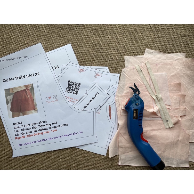 RN245_Rập giấy may quần giả váy nữ