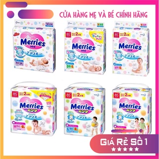 Bỉm dán merries size nb/s/m/l 90/82/64/54 miếng