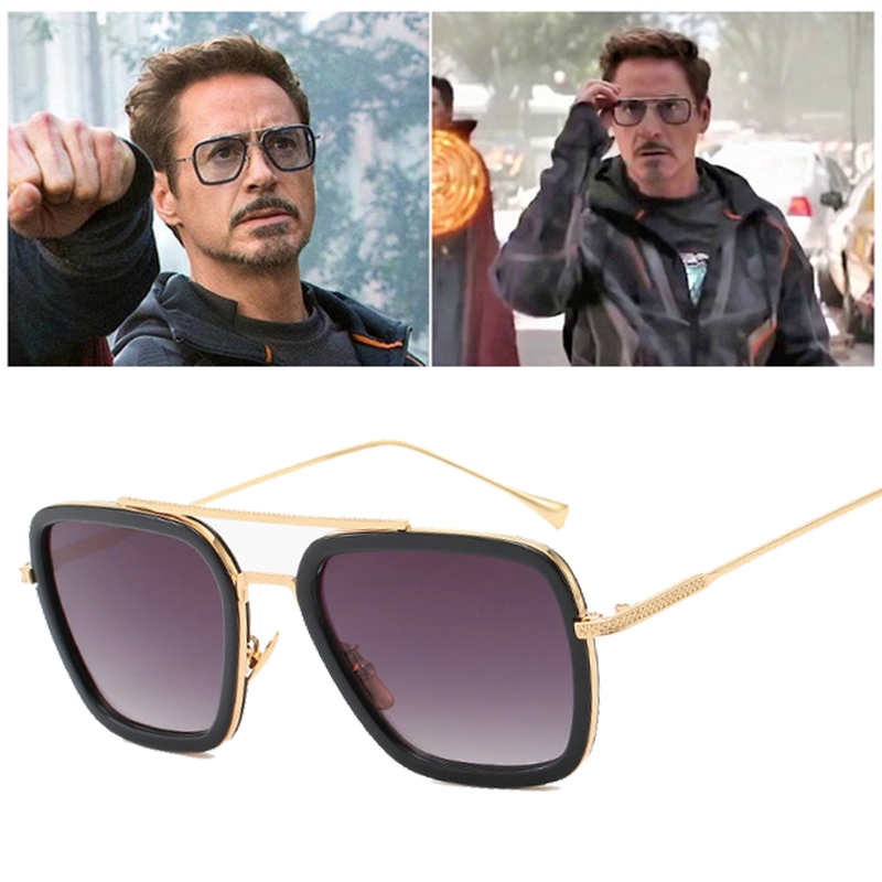 Kính mắt phong cách Tony Stark Iron Man gọng kim loại cổ điển thời trang