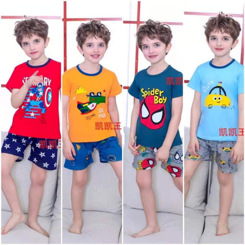 Bộ xuất hàn cộc tay bé trai/bé gái hãng KAIKAI 2021