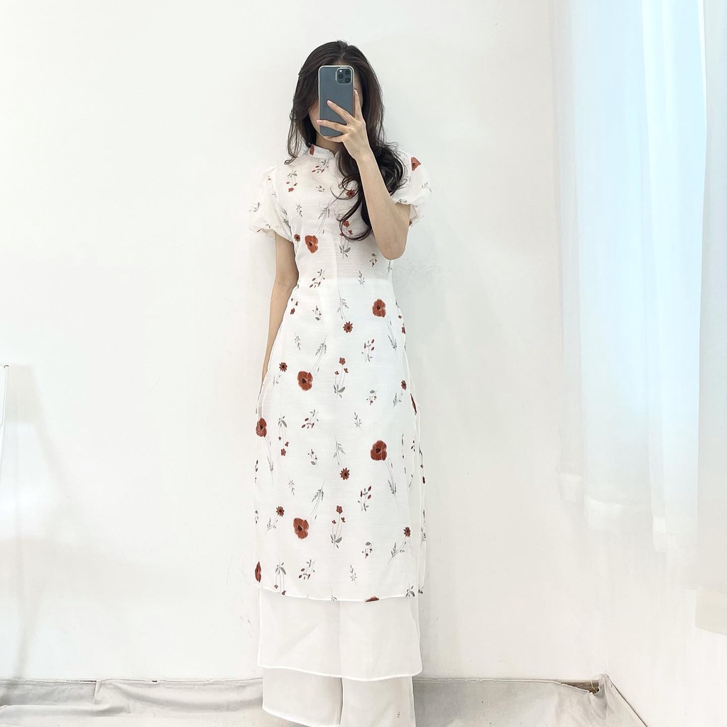 (FREESHIP) set áo dài hoa cách tân new miho.houe