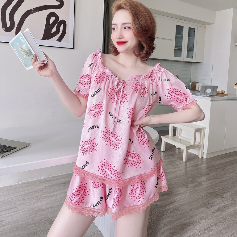 Đồ Mặc Nhà Nữ SOJUN Chất Lụa Xước TC Cổ Tròn Size 40-70Kg