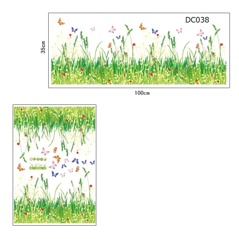 Decal dán trang trí chân tường Hoa Liti - DCT002