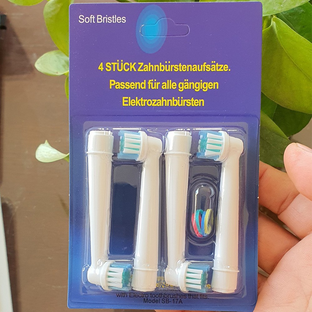 Oral-B Braun SB-17A, Daily set (4 chiếc/vỉ) bộ 4 Đầu Bàn Chải đánh răng điện thay thế Minh House