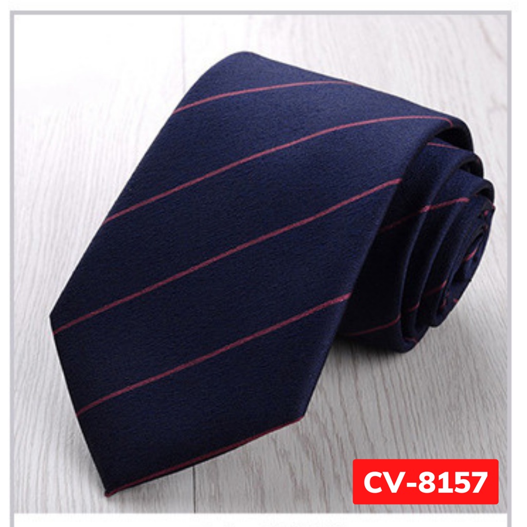 Cavat Nam bản to 8cm cao cấp thời trang, Cà vạt công sở, Cravat chú rể, Calavat dự tiệc CV-8157