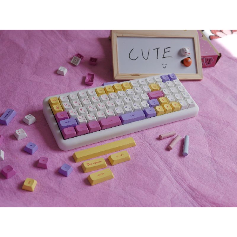 Keycap cho bàn phím cơ Ice Cream chất liệu Thick PBT Profile XDA 136 phím