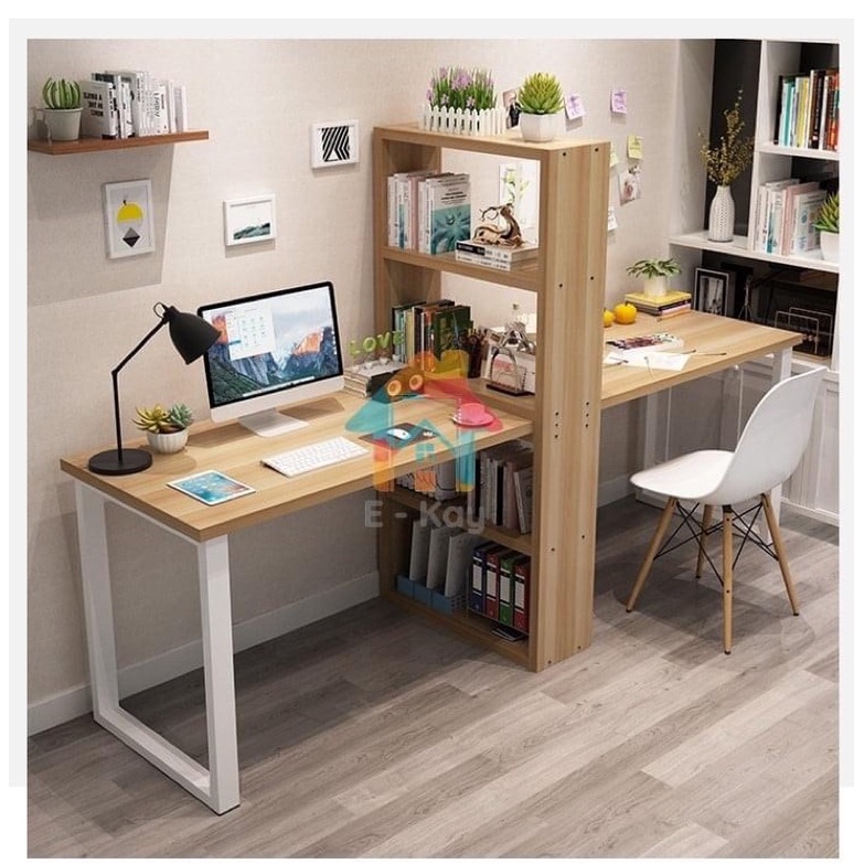 Bàn học đôi chân sắt gỗ MDF cho bé.