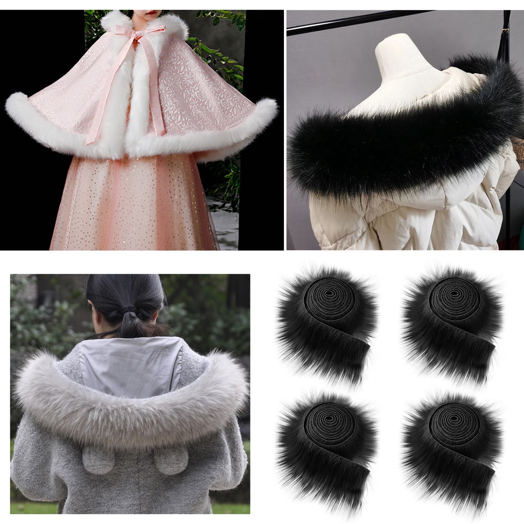 4 Cuộn Vải Lông Giả Mềm Rộng 9cmx6m Trang Trí Giáng Sinh