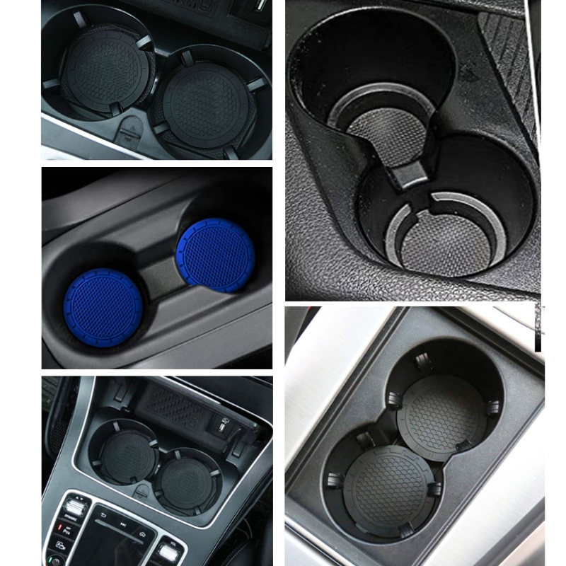 Bộ 4 miếng lót cốc nước bằng PVC chống trượt chống sốc chống thấm nước tiện dụng cho xe hơi