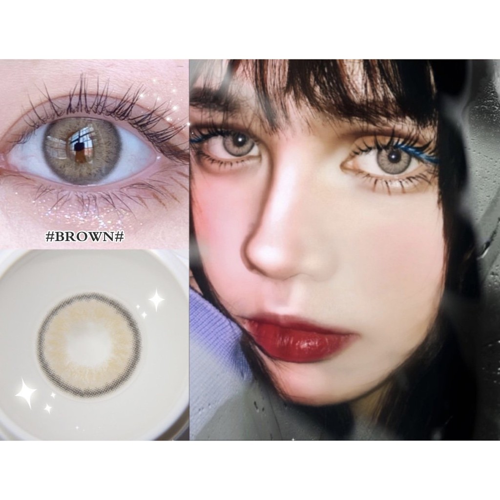 （1 pair）(20.July.21)LMZ Series,VI-II Brand,14.0mm,(Grade0-8),Contact Lens yearly use(brown)