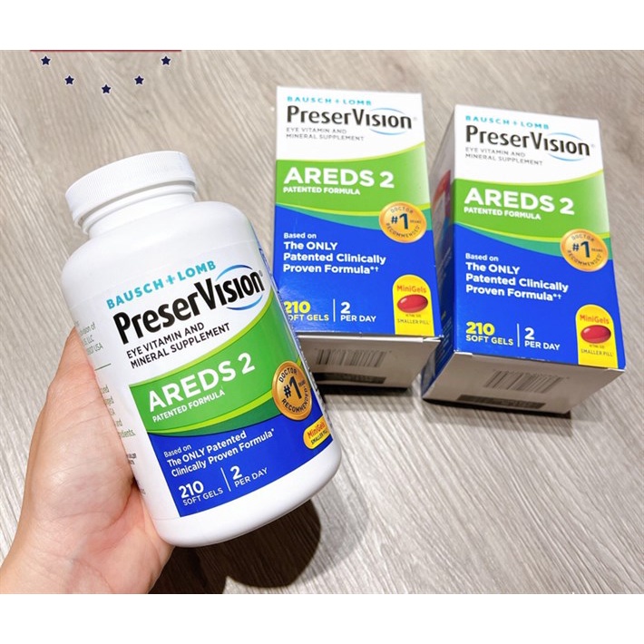 Viên Uống Bổ Mắt PreserVision Areds 2 Formula 210 Viên của Mỹ