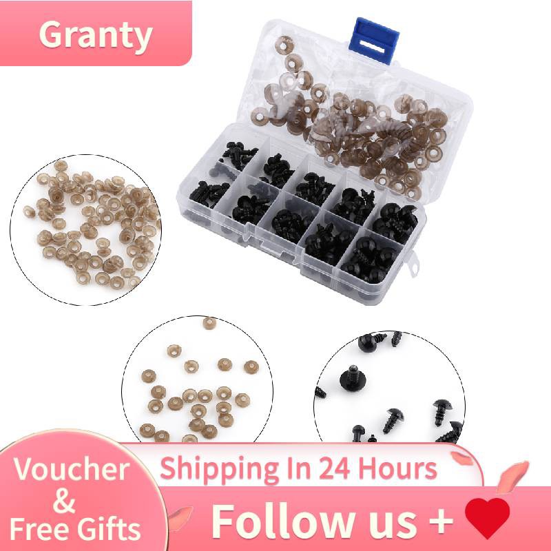 Set 100 Mắt Nhựa Màu Đen Cho Búp Bê