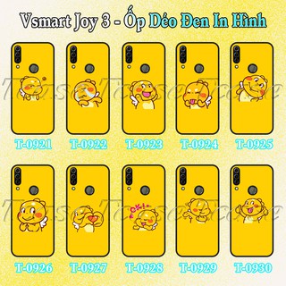 Ốp lưng Vsmart Joy 3 dẻo đen in hình Khủng Long Cute