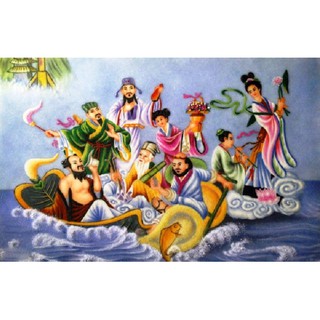 Tranh gắn đá toàn bộ - Tranh bát tiên
