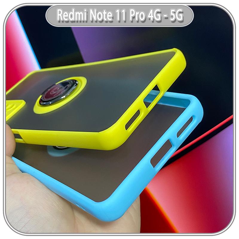 Ốp lưng cho Xiaomi Redmi Note 11 Pro 4G 5G - Note 12 pro 4G nhám iRing che camera viền màu