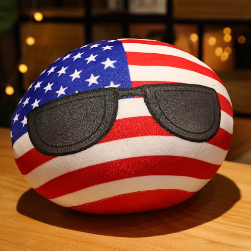 Gối tích hợp đồ chơi búp bê nhồi bông hình hoạt hình anime Polandball và lá cờ tổ quốc làm quà tặng cho bé