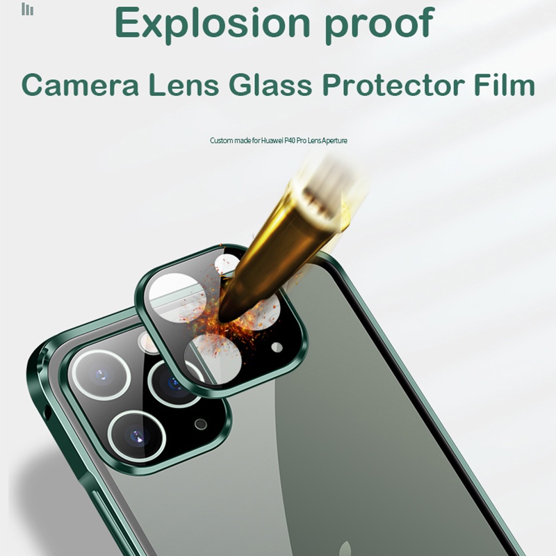 Ốp Điện Thoại Kính Cường Lực Viền Kim Loại Nam Châm Cho iPhone 13 Mini 12 Pro MAX Coque 11 Pro MAX XS XR