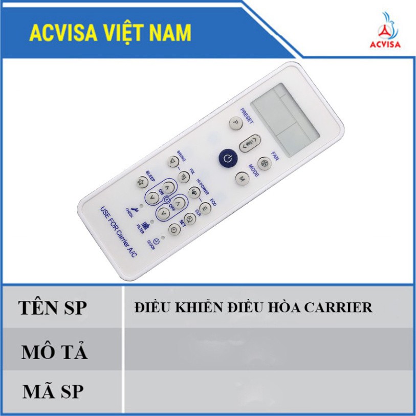 Điều Khiển Điều Hòa ( Máy Lạnh ) Carrier 2 Chiều