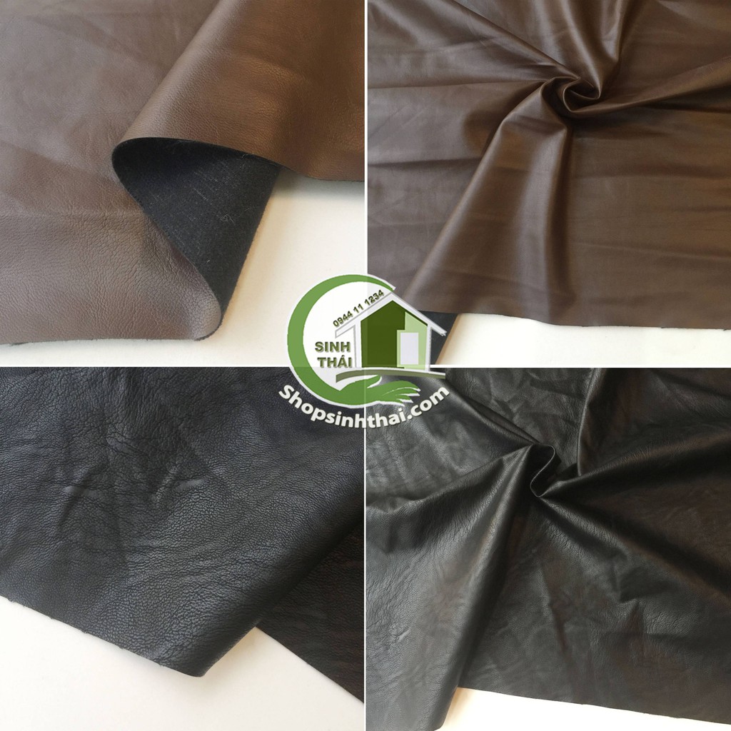 Vải da may quần áo - vải giả da màu đen, màu nâu [ 50cm x khổ 1,4m ] - Cắt liền thành 1 tấm tùy số lần đặt - chọn màu