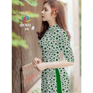 Áo dài lụa Nhật in họa tiết Hoa cúc họa mi
