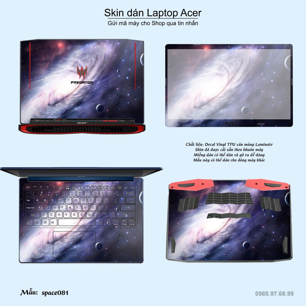 Skin dán Laptop Acer in hình không gian _nhiều mẫu 14 (inbox mã máy cho Shop)