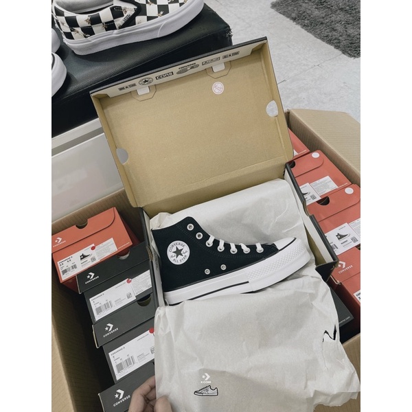 Chuck Canvas Platform Black High Giày Converse Thể Thao Đế Cao 560845C