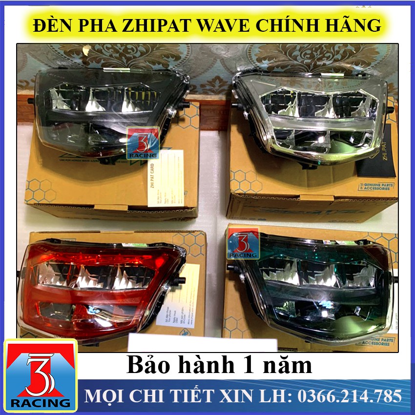 Đèn pha led 2 tầng Zhipat Wave chính hãng lắp Wave a 50 100 110 Wave S 100 Wave RS 100 Wave RSX 100 cc - 3T Racing