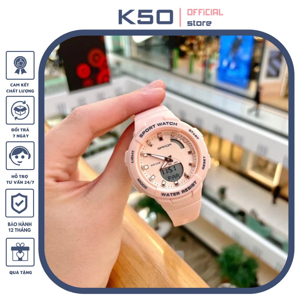 Đồng hồ kim điện tử nữ sanda 6005 thể thao chống nước 5atm