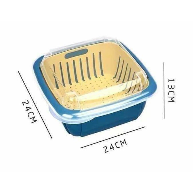 Combo 2 rổ nhựa kèm chậu có nắp đậy - BX1701