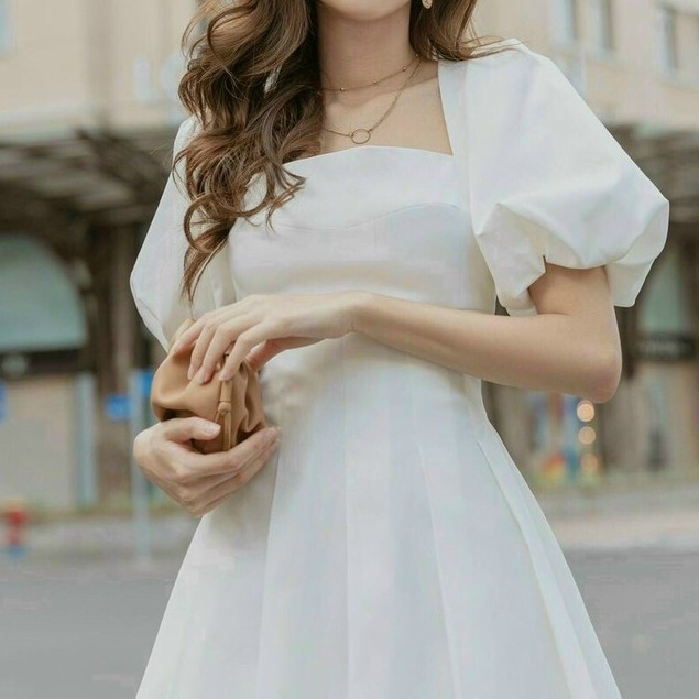 [Kèm feeback] Đầm dạo phố dáng xoè cổ vuông tay phồng sang trọng Jada Dress | BigBuy360 - bigbuy360.vn