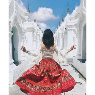 Set chân váy đỏ + áo (cho thuê)