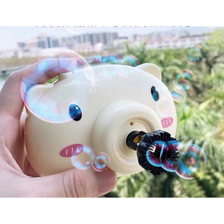Đồ chơi Máy ảnh thổi bong bóng tự động có nhạc hình chú heo đáng yêu cho bé
