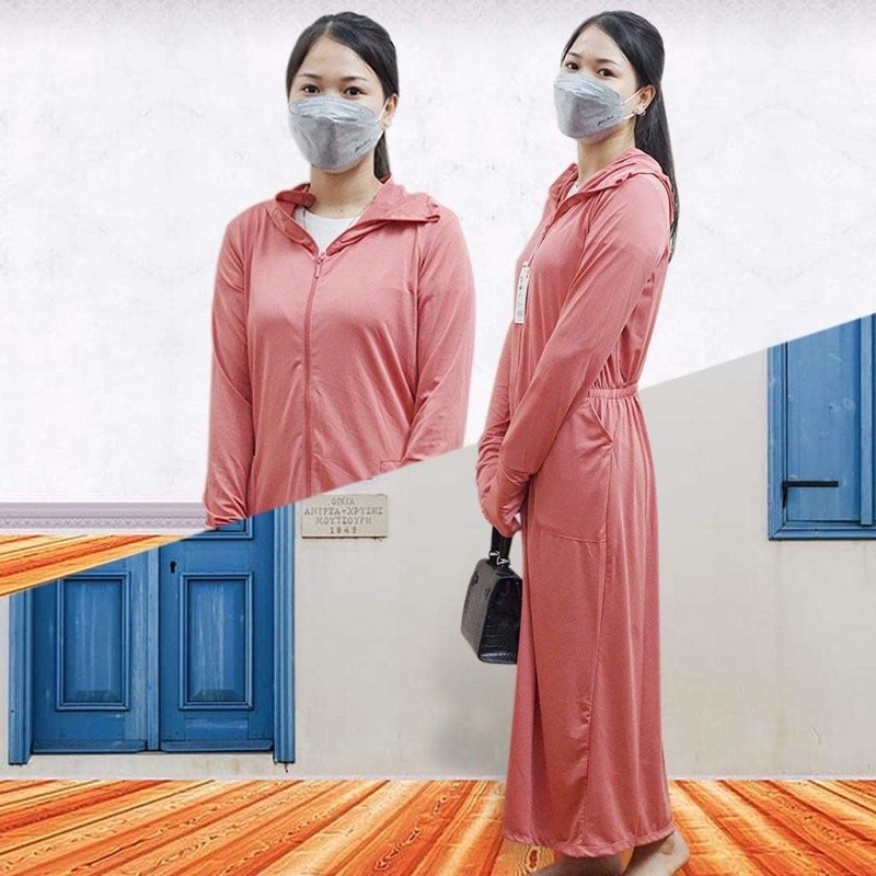Áo chống nắng nữ xuất nhật , Dáng dài liền thân thông hơi vải kim cương siêu mát phụ kiện thời trang nữ | BigBuy360 - bigbuy360.vn
