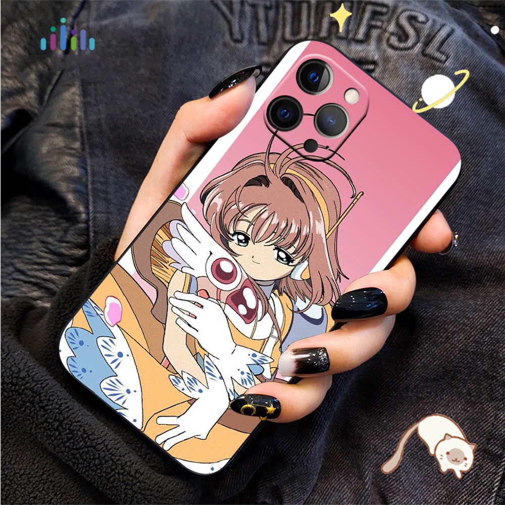 Mềm Ốp Điện Thoại Silicon Dẻo Họa Tiết Hoạt Hình Thủ Lĩnh Thẻ Bài sakura Cho iphone 7 8 7 + 8 + 6 + 6s + xr xs max 5 5s ni7