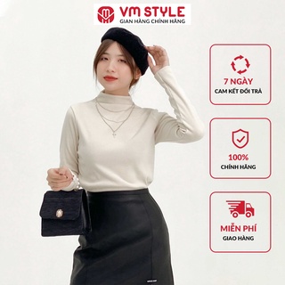 Áo kiểu nữ dài tay cổ cao 3p VM STYLE chất nhung mềm giữ nhiệt tốt nhiều màu trẻ trung - 21TU11E thumbnail