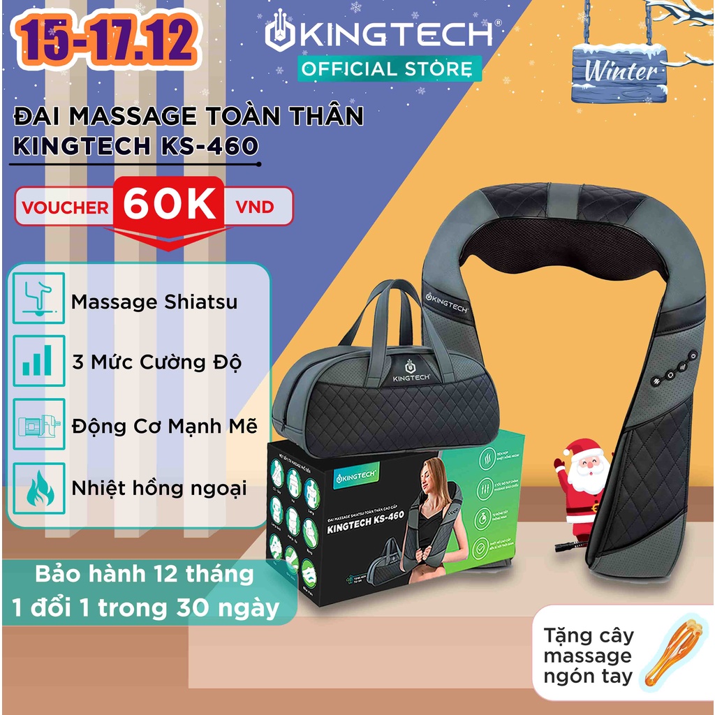 Máy Massage Toàn Thân KINGTECH KS-460, Mát xa Chuyên Sâu Cổ, Vai, Lưng, Chân, Bụng - Hàng Chính Hãng