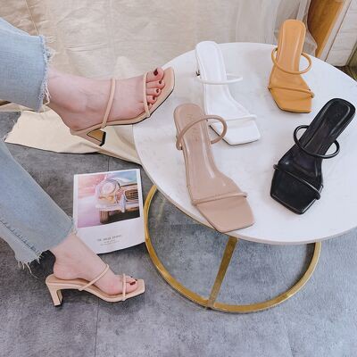 GUỐC LÊ NỮ SHU STORE - GUỐC THỜI TRANG NỮ 2 DÂY NGANG MẢNH - GÓT DẸP