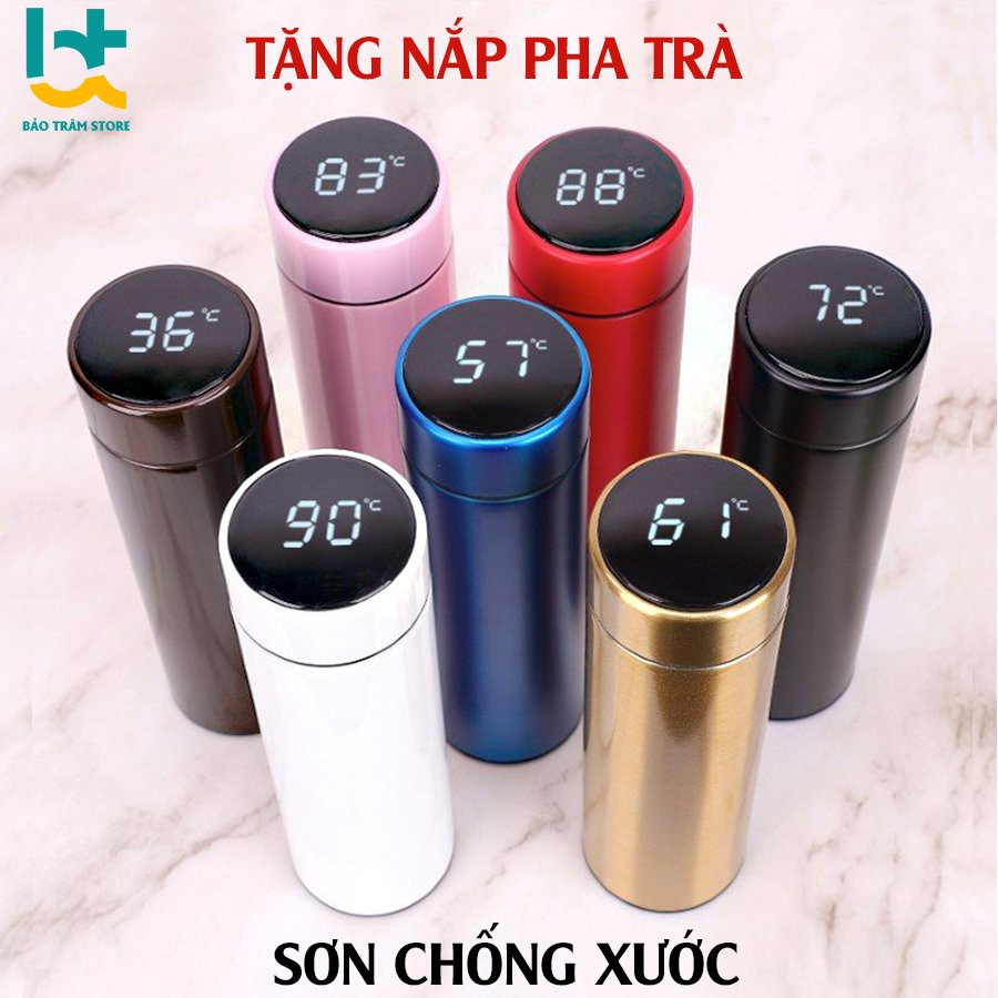 Bình giữ nhiệt hiển thị nhiệt độ cảm ứng 500ml ,nắp ngăn pha trà chất liệu inox 304 phủ sơn chống xước bảo hành 6 tháng | BigBuy360 - bigbuy360.vn
