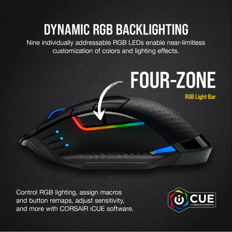 Chuột Corsair Dark Core Wireless Mouse RGB SE