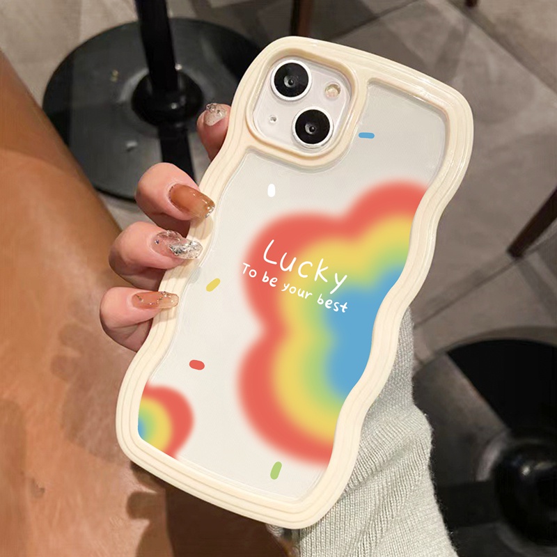 Suntaiho Ốp lưng Ốp Điện Thoại TPU Mềm Trong Suốt Họa Tiết Hoa Cầu Vồng Cho iPhone 11 11 Pro 13 12 Pro Max X XS Max XR 7 8 Plus