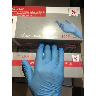 Găng tay y tế nhân tạo không bột Nitrile VGlove - 100 cái