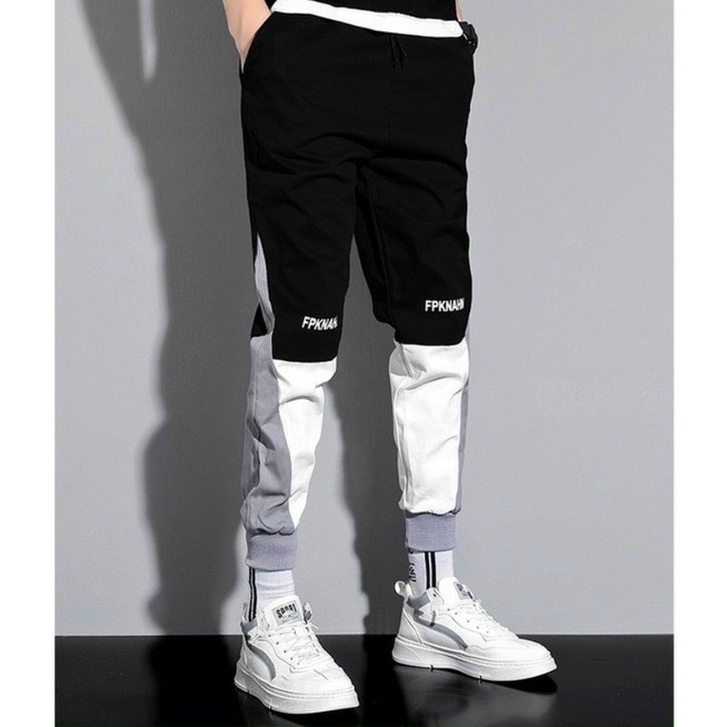 Quần Jogger Kaki Nam Nữ Unisex Phối Màu In Chữ Chất Co Giãn Vải Đẹp (FpkNa)