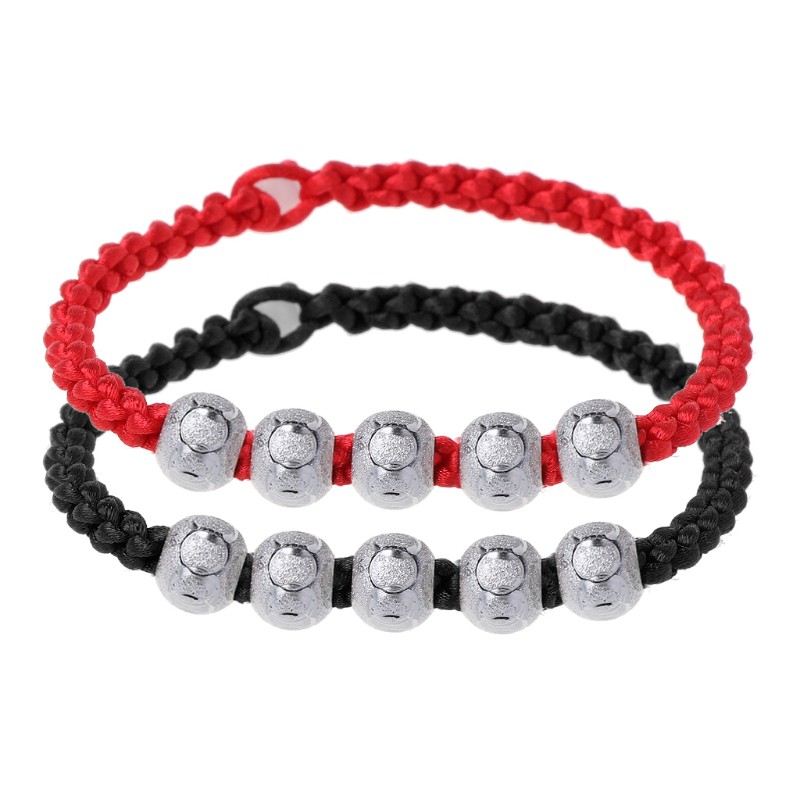 Set 2 vòng tay may mắn màu đỏ/đen